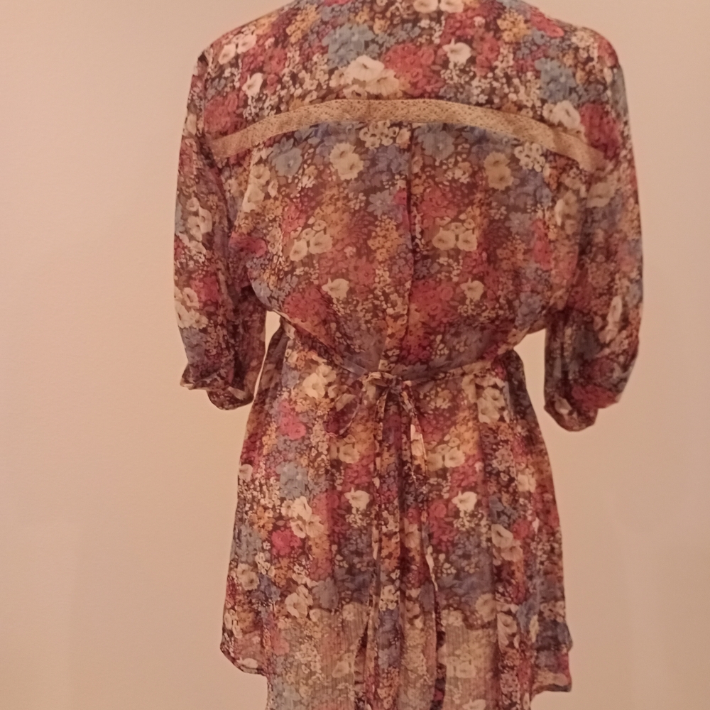 American Rag Floral Sheer Blouse - Multicolor - Picture 4 of 9